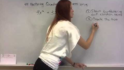 4.4 Factoring Quadratic Expressions