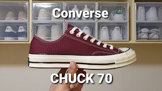 CONVERSE CHUCK 70 LOW BURGUNDY - ZALORA SNEAKER UNBOXING, REVIEW, ON FEET | Sneakers Yo