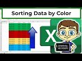 How to sort excel data by color