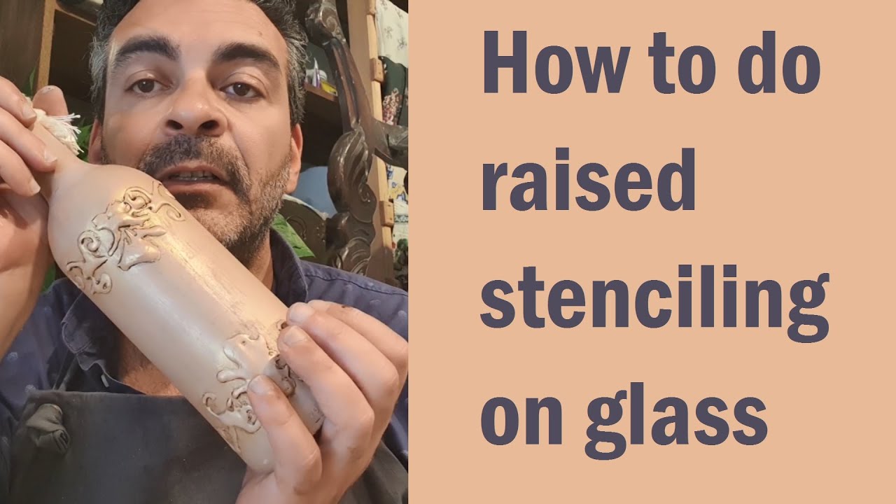 How to do raised stenciling on glass - Rescoli by Carlo - YouTube