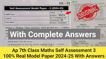 💯real 7th class maths Fa-3 question paper 2024-25|Ap 7th maths self assessment 3 model paper 2025