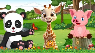 The Funniest Animal Sounds: Pig, Panda, Giraffe, Rhinoceros,... | Animal Moments