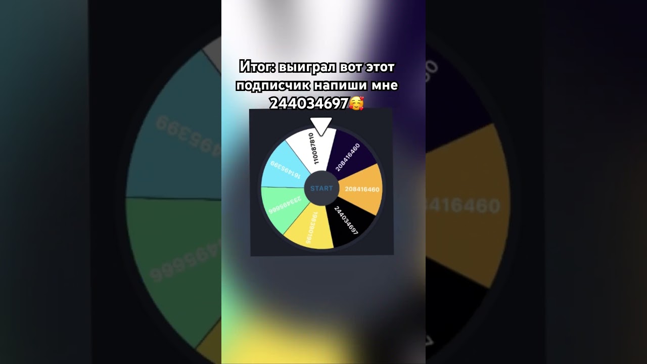 Итог розыгрыша выиграл 244034697 