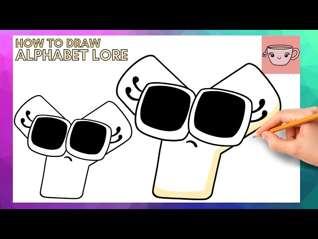How To Draw Alphabet Lore - Lowercase Letter W  Cute Easy Step By Step  Drawing Tutorial 