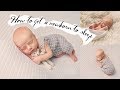 How to get a NEWBORN to SLEEP during a newborn photoshoot - BABY photography