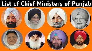 Chief Ministers of Punjab State || Punjab Chief Ministers Full List