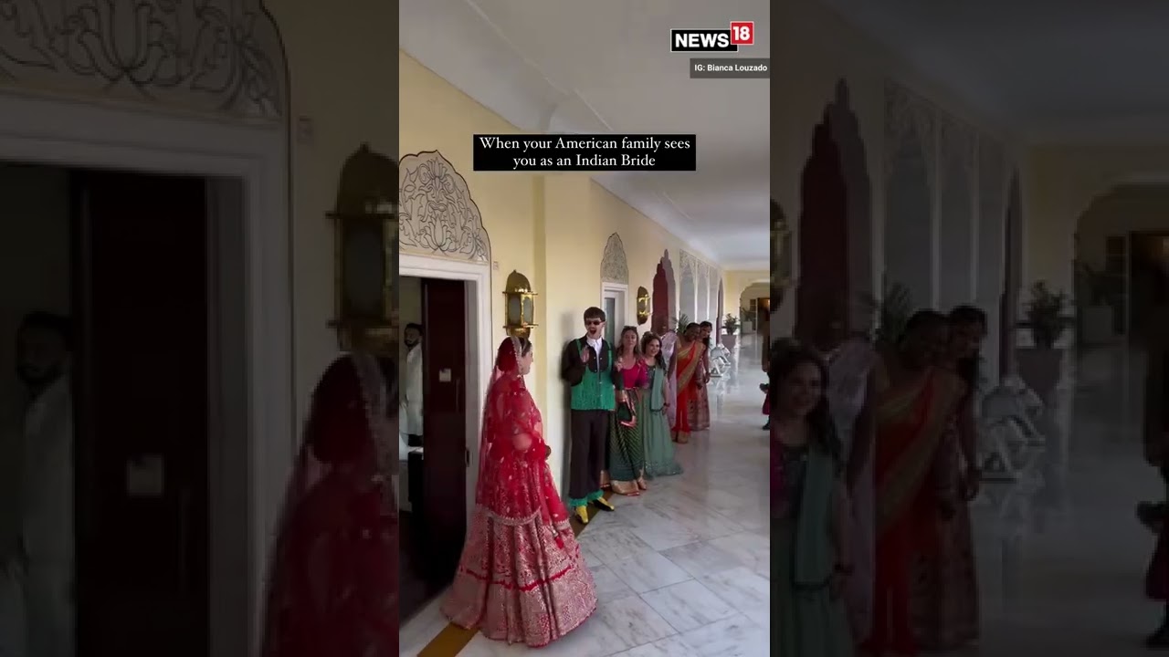 Viral video | American bride wears Indian Lehenga. #RECtion | #Shorts | English News | #viral
