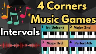 Intervals Ear Training for Beginners - 100 Four Corners Music Games Part 6