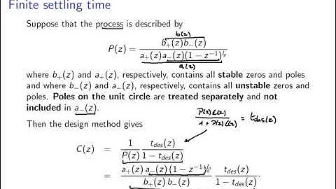 Digital control theory: video 16 Finite settling time control