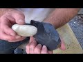 making a spearhead using only rock and antler