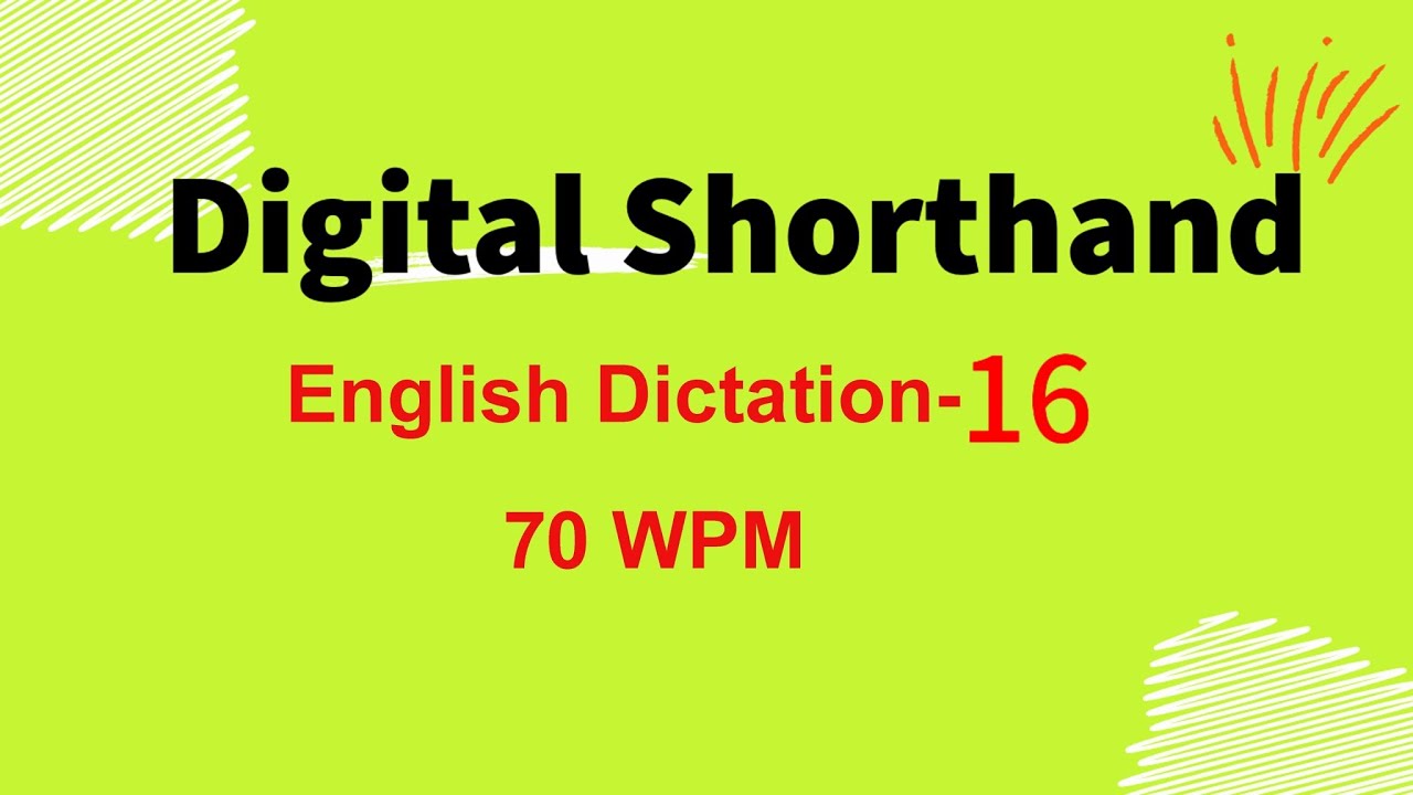 70 WPM English dictation from newspaper about youth period