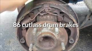 86 4 door cutlass drum brake replacement #my1st time
