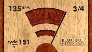 135 BPM 3/4 Wood Metronome HD