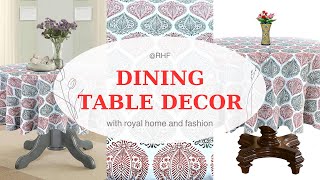 RHF Cotton Flowered Round 6-8 Seater Dining Table Cover/Tablecloth (Table Cover- 90 Inch Diameter