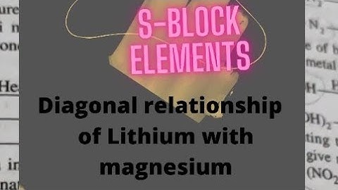 S-block Elements -Diagonal Relationship of Lithium with Magnesium