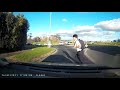 Boy almost gets run over.