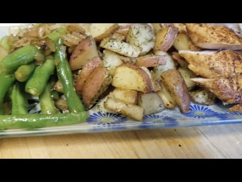 How To Make Blackened Chicken Breast & Dill Red Potatoes With Haricots Verts