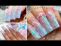 Glitter acrylic nails  infill  redesign 