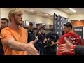 DOPE! LOGAN PAUL WISHES RYAN GARCIA GOOD LUCK SECONDS BEFORE FIGHT IN LOCKER ROOM