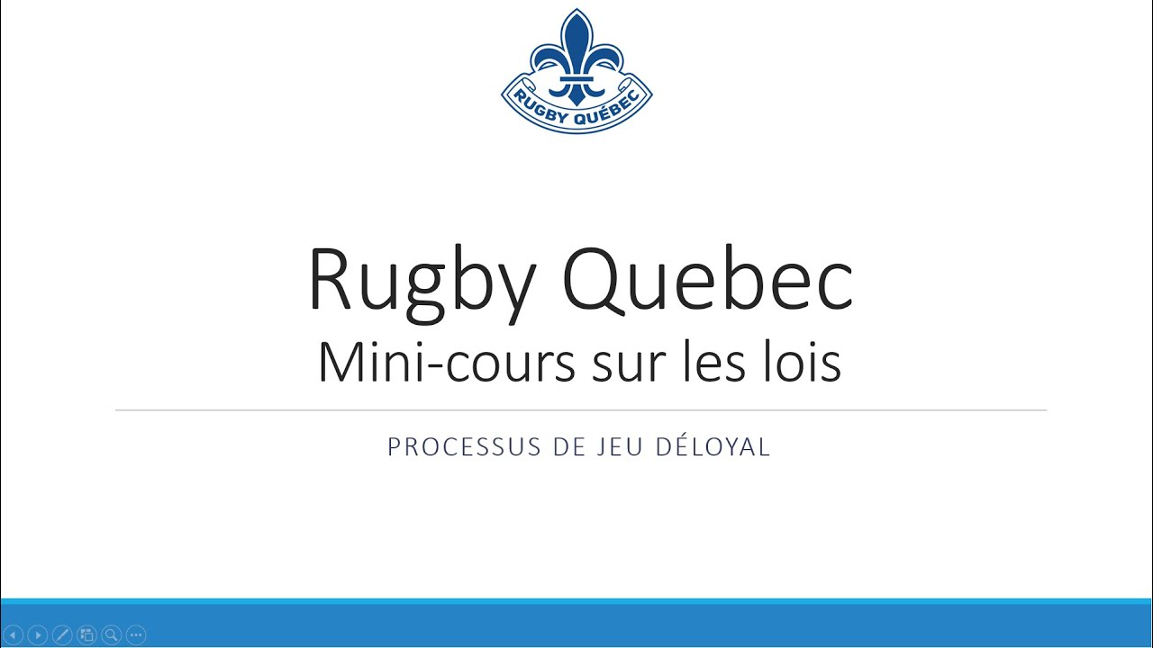 Rugby Quebec Minicours sur les lois Processus de jeu déloyal YouTube