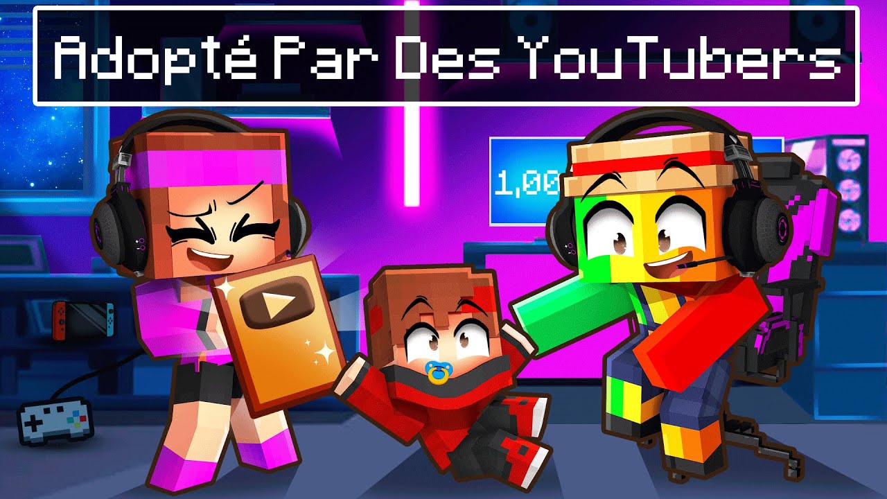Adopté par une Famille de YOUTUBERS sur Minecraft !