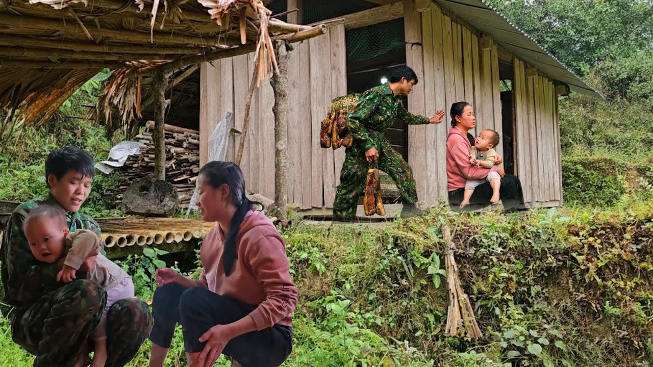 Bringing Wild Boar Meat Home to My Family | Peaceful Survival Life in the Wild