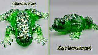 #54 Resin Frog With Transparent Alcohol Ink And Glitter Of Course!!