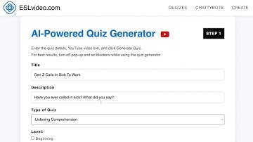AI-Powered ESL Quiz Generator - Tutorial Video