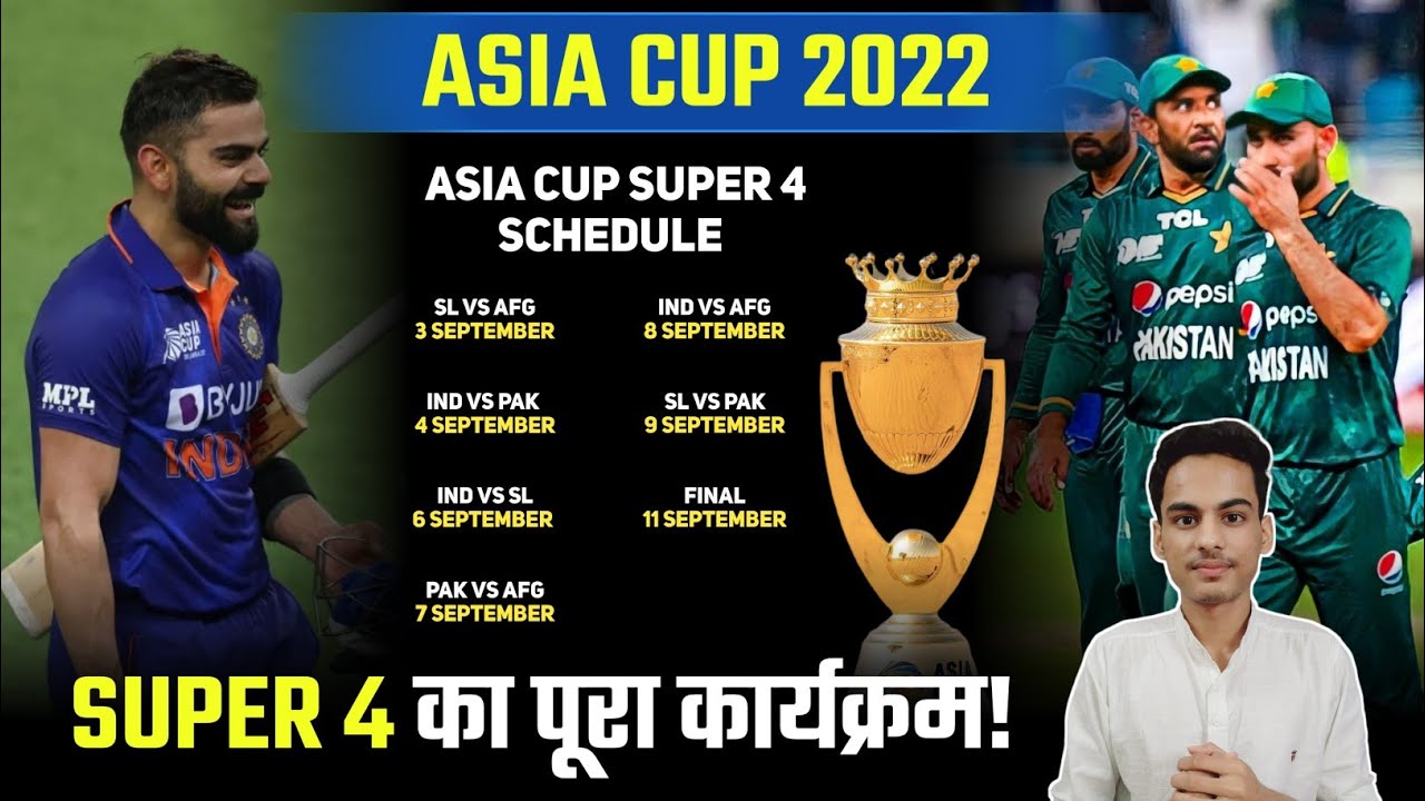 Asia Cup Super 4 Schedule | Super 4 Asia Cup 2022 | INDIA | PAK | SL | AFG ...