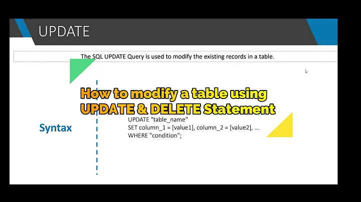 How to modify a table using update and delete statement in SQL | update and delete statement in SQL