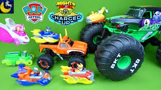 Complete Collection of Paw Patrol Mighty Pups Charged Up Toys Monster Jam El Toro Loco RC Trucks!