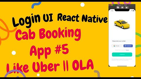 Login with OTP UI Design in react native Cab Booking App #5