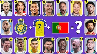 (FULL 85) Guess the Song, NATIONALITY + CLUB + JERSEY NUMBER of football players|Ronaldo, Messi