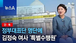 [단독]정부대표단 명단에 김정숙 여사 ‘특별수행원’ | 뉴스A