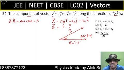 The component of vector   A = axi + ayj + azk  along the direction of i - j