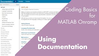 Using the Documentation | Coding Basics for MATLAB Onramp, Part 5