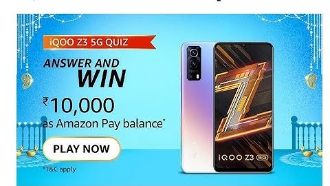 Amazon iQOO Z3 5G Quiz Answers Today | Amazon Quiz Answers Today | 24 October 2021