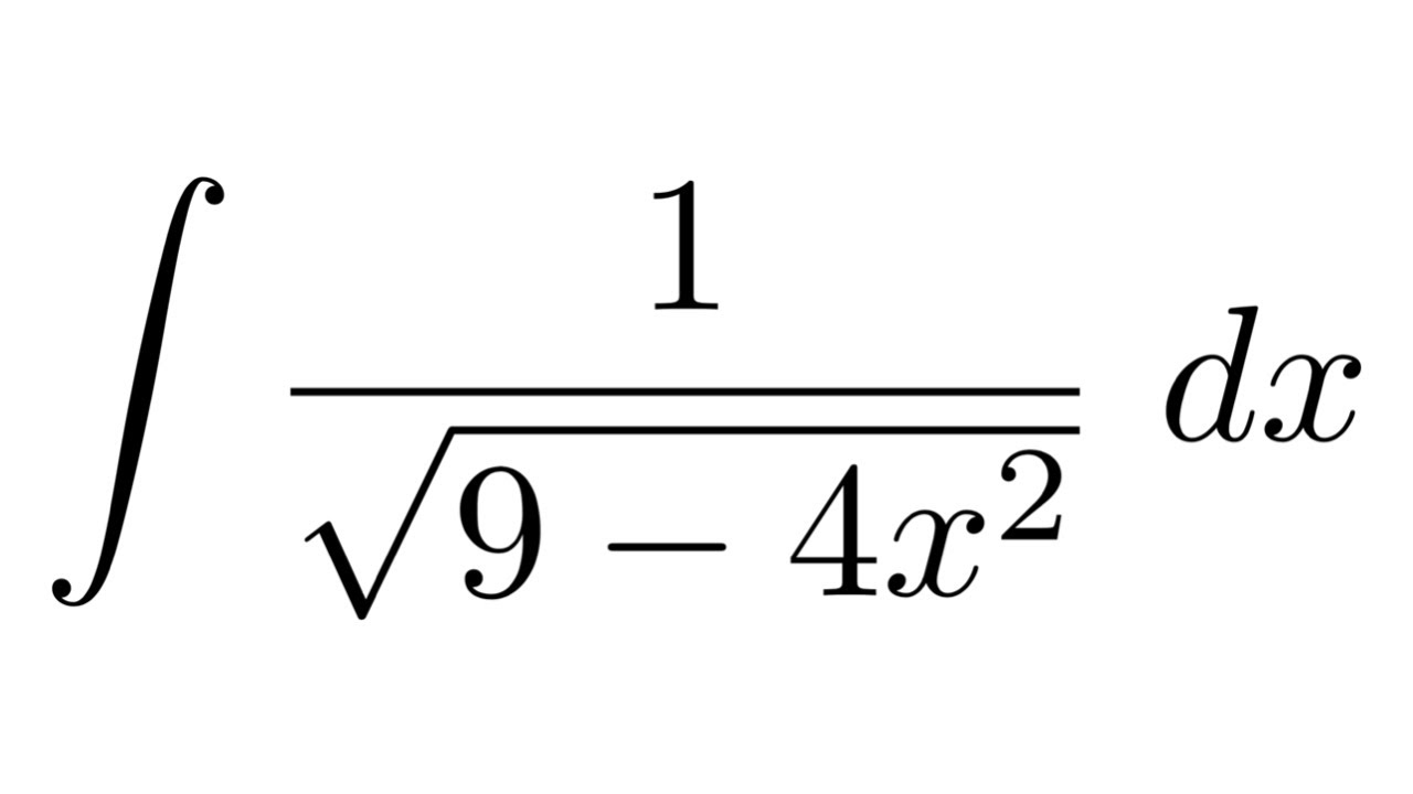 Integral of 1/sqrt(94x^2) (substitution) YouTube