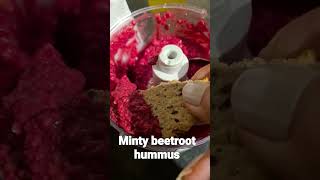 Minty beetroot hummus #plantbased #recipe