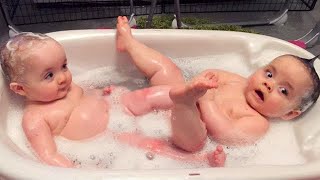 Try Not To Laugh : 1001 Funny Reaction Babies when Play Water The First  Time | Baby Videos - YouTube