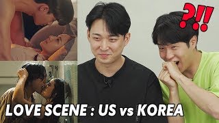 Korean men react to love scene / US vs K-dramas