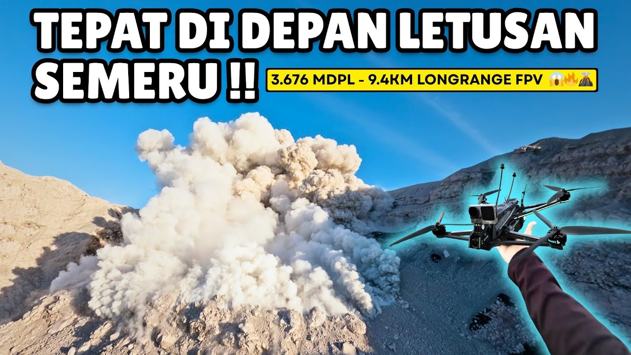 GILA!! Drone Rekam Letusan Semeru SEDEKAT INI?! 😱🔥 Terbang 9.4KM dengan Helion 10