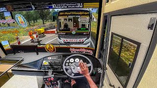 SETC Bus Overtake Goes Wrong eurotruck simulator 2 steering wheel gameplay|bus game screenshot 1