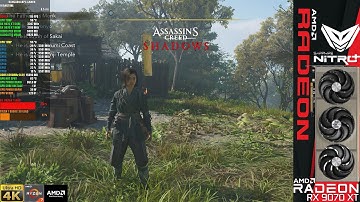 Assassins Creed Shadows Ultra High Ray Tracing, Frame Gen FSR 4K | 9070 XT | R7 9800X 3D 5.5GHz