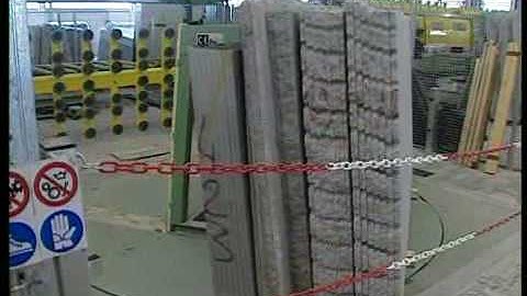 Automatic calibrating and polishing plant for granite slabs