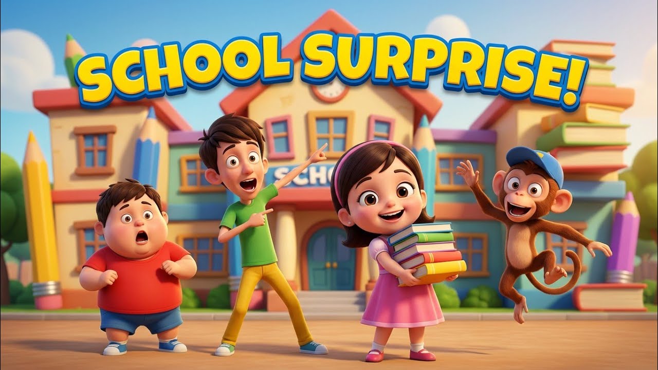 School Adventure Surprise 🎒 | Chintu Pintu Funny Cartoon | HappyToon Kids 