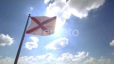 Alabama State Flag on a Flagpole V4 | Motion Graphics - Envato elements