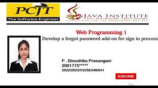 Web Project Task 05 | 1st Year | Semester 01 | Web Programming 1 | Java Institute | Profile