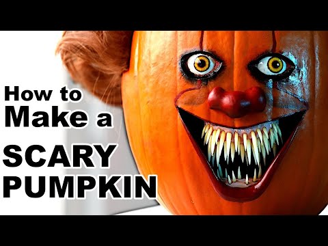 How to Make a Scary Realistic Pennywise Halloween Pumpkin carving