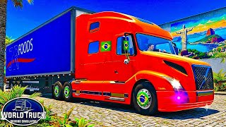 POV Volvo VNL 860 Viaje por carreteras de Brasil | World Truck Driving Simulator Gameplay 